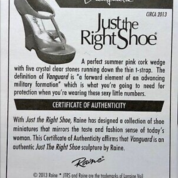 Brand New RARE Just The Right Shoe‘VANGUARD’ by Lorraine Vail (Raine) - COA - Picture 9 of 9